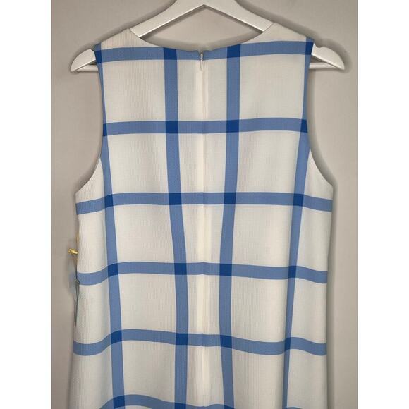 NWT CeCe Spring Meadow Floral Grid Dress New Ivory Women's Size 12 - Picture 11 of 12